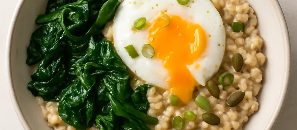 Savory Oats With Greens for Breakfast