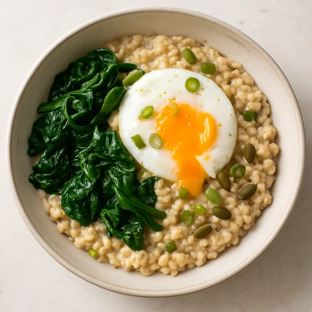 Savory Oats With Greens for Breakfast